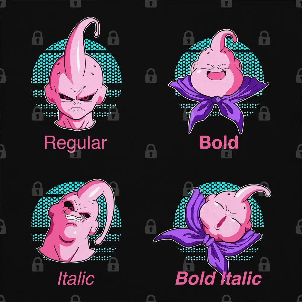 Majin Fonts T-Shirt | Anime T-Shirts