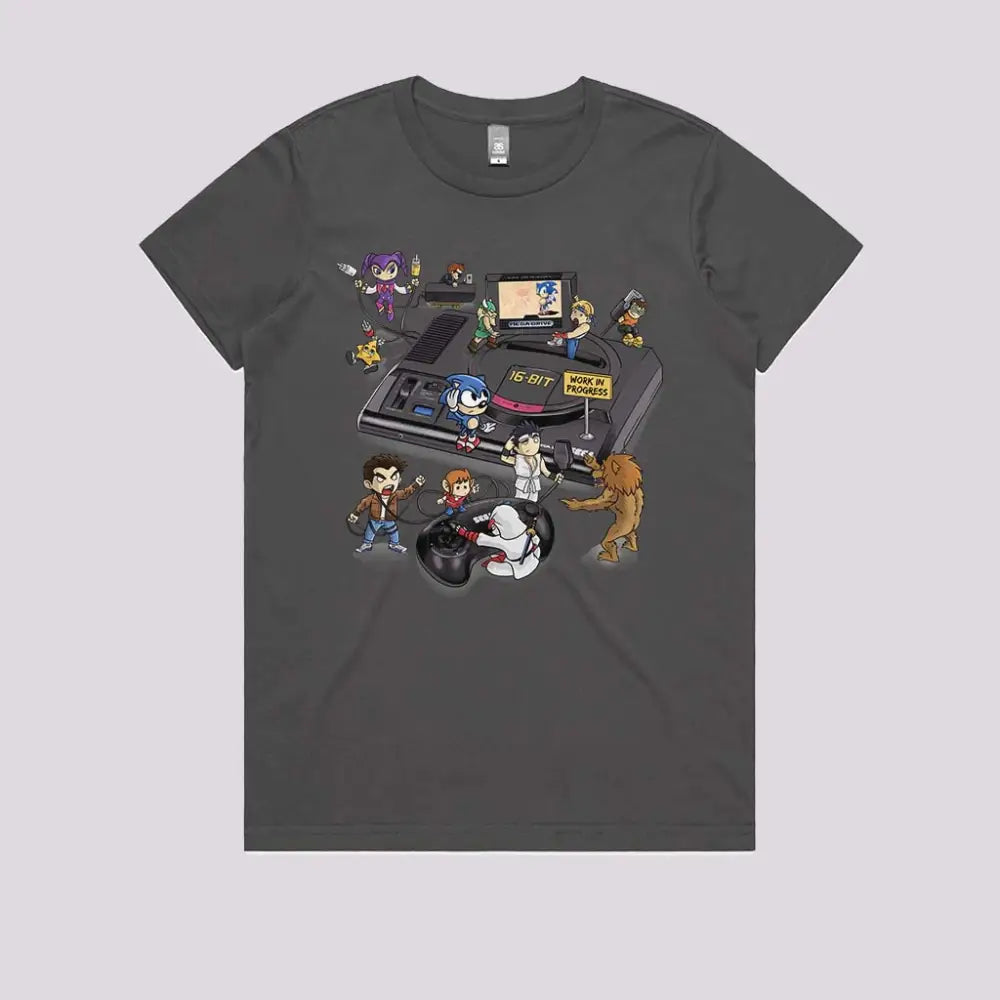 Mega Drive T-Shirt Womens / Charcoal Xs Adult Tee