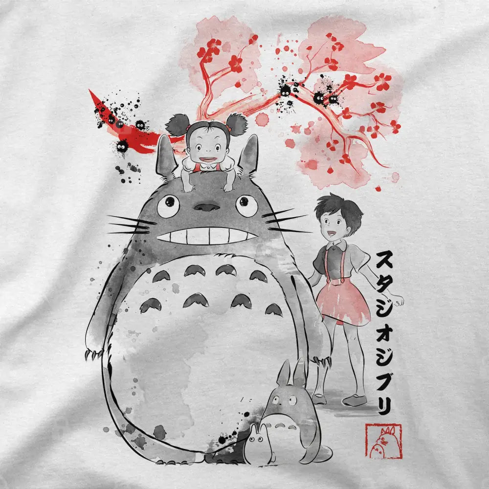 My Neighbor Sumi-e T-Shirt | Anime T-Shirts