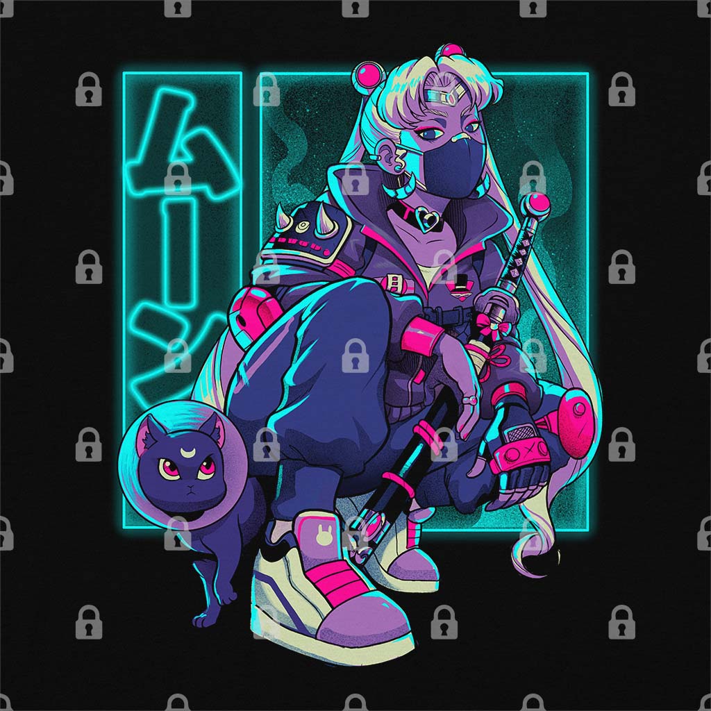 Neon Waxing Moon T-Shirt