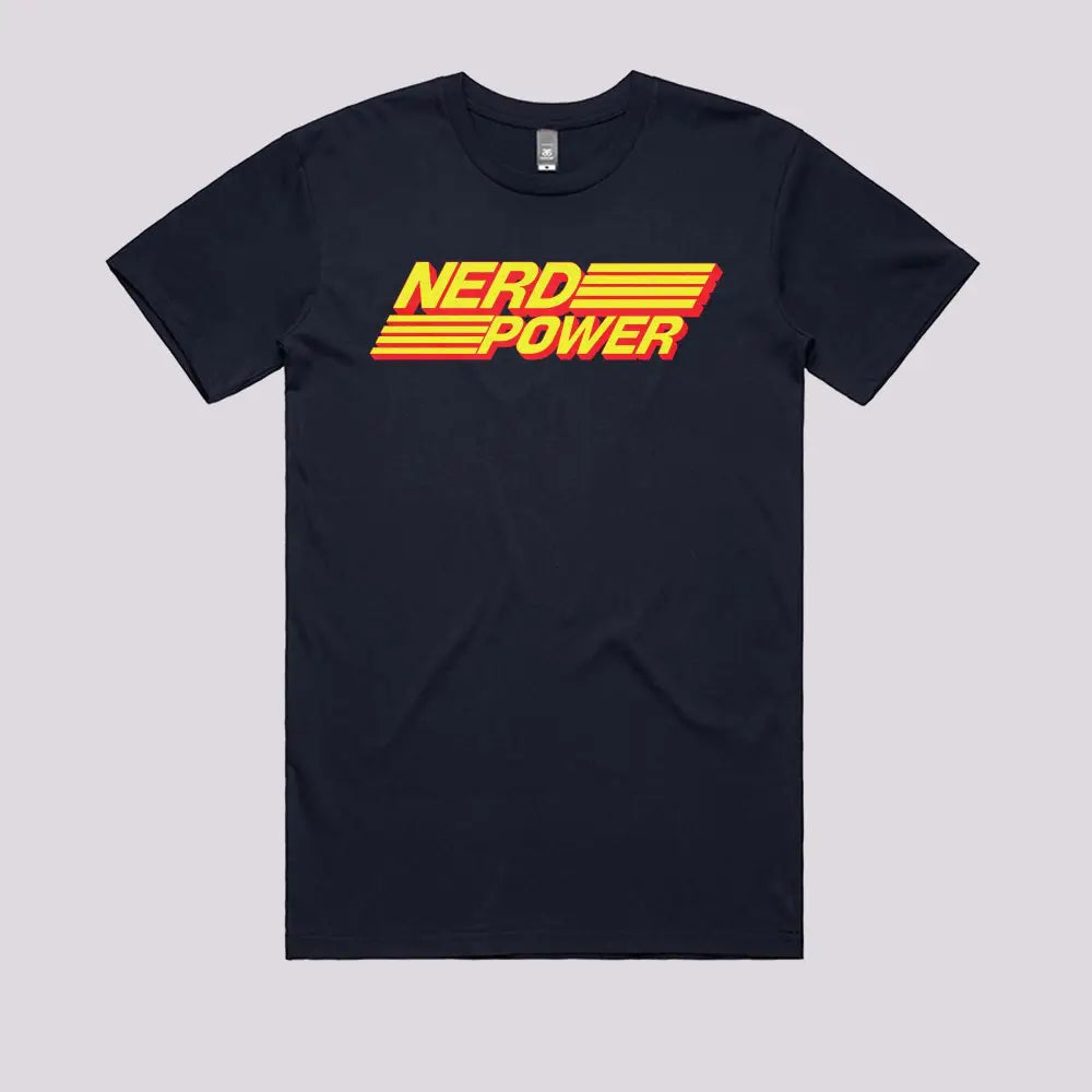 Nerd Power T-Shirt Mens / Navy Xs Adult Tee