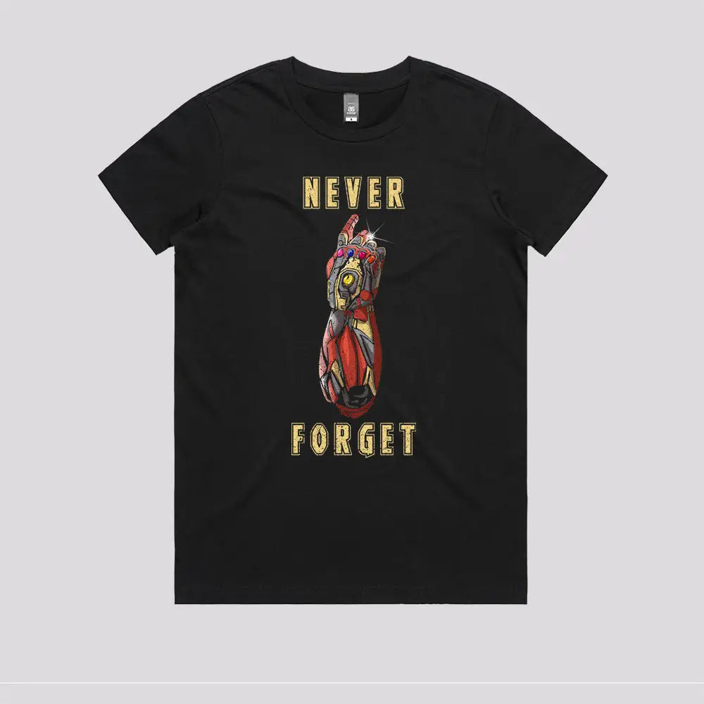 Never Forget Tony T-Shirt | Pop Culture T-Shirts