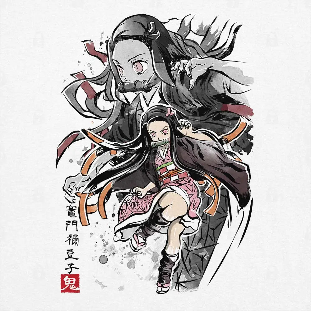Nezuko Sumi-e T-Shirt | Anime T-Shirts
