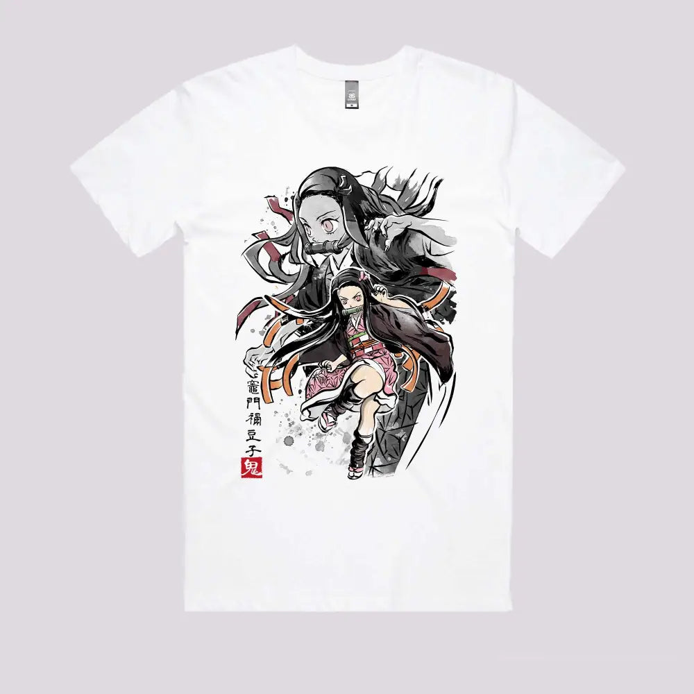Nezuko Sumi-e T-Shirt | Anime T-Shirts
