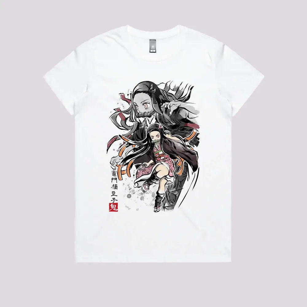Nezuko Sumi-e T-Shirt | Anime T-Shirts