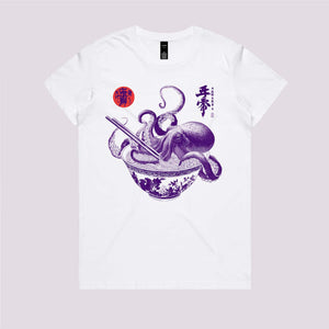 Octopus Ramen Sumi-e T-Shirt