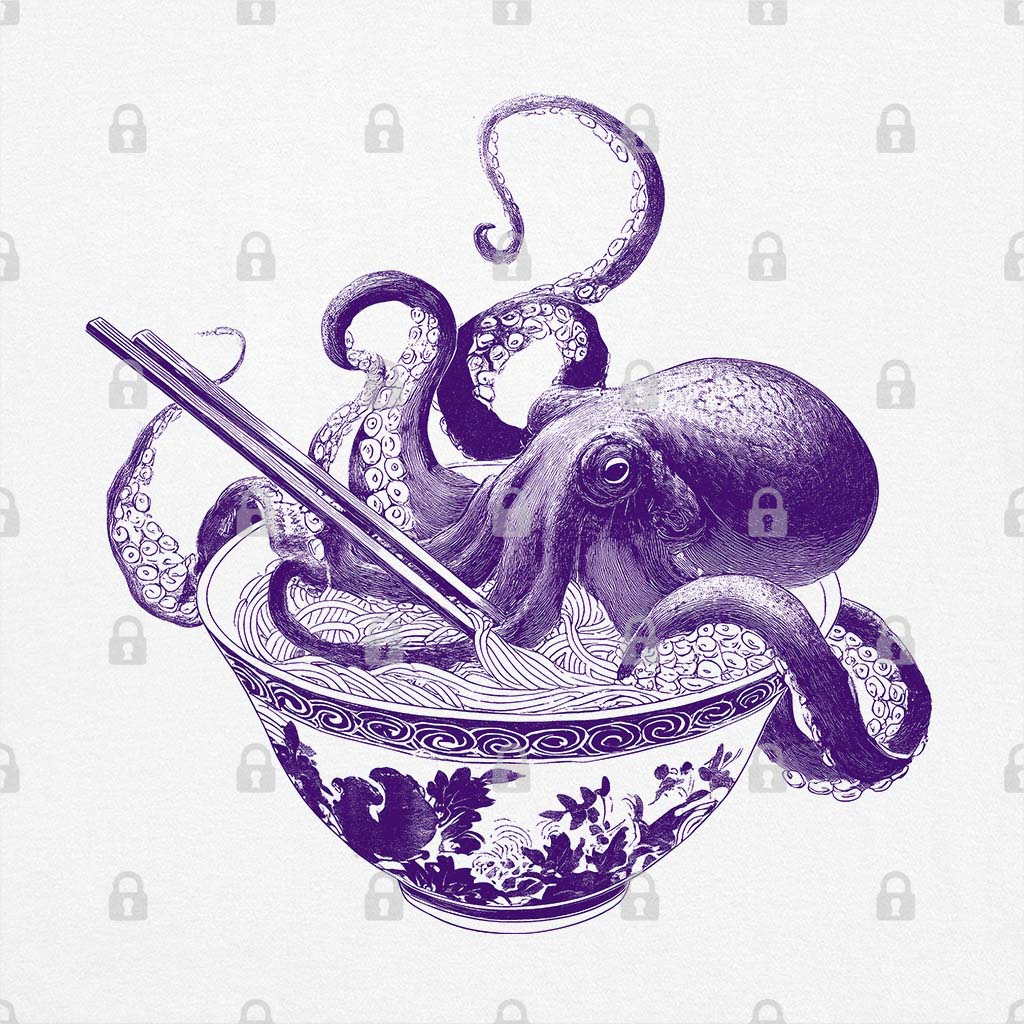 Octopus Ramen Sumi-e Graphic Tee