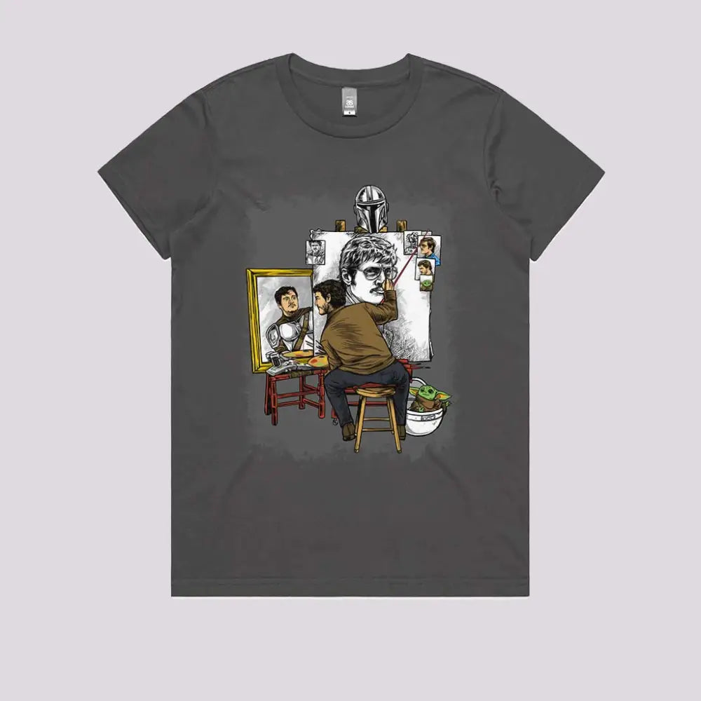 Pedro Triple Self Potrait T-Shirt Womens / Charcoal Xs Adult Tee