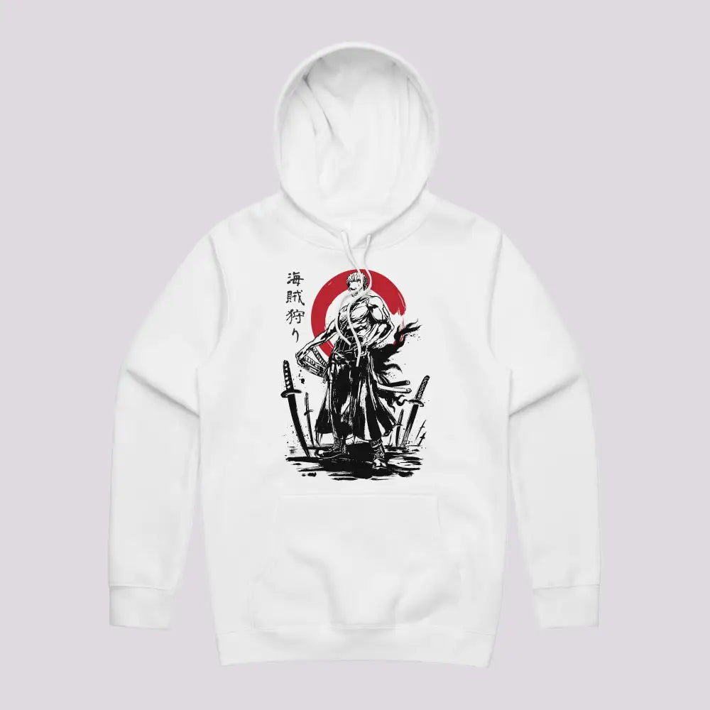 Pirate Hunter Swordsman Sumi-e Hoodie | Anime T-Shirts