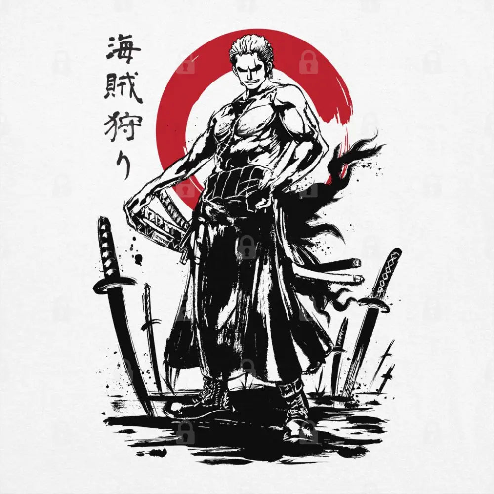 Pirate Hunter Swordsman Sumi-e T-Shirt | Anime T-Shirts