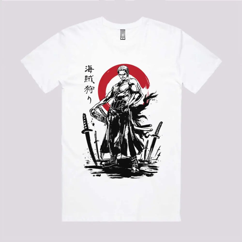 Pirate Hunter Swordsman Sumi-e T-Shirt | Anime T-Shirts