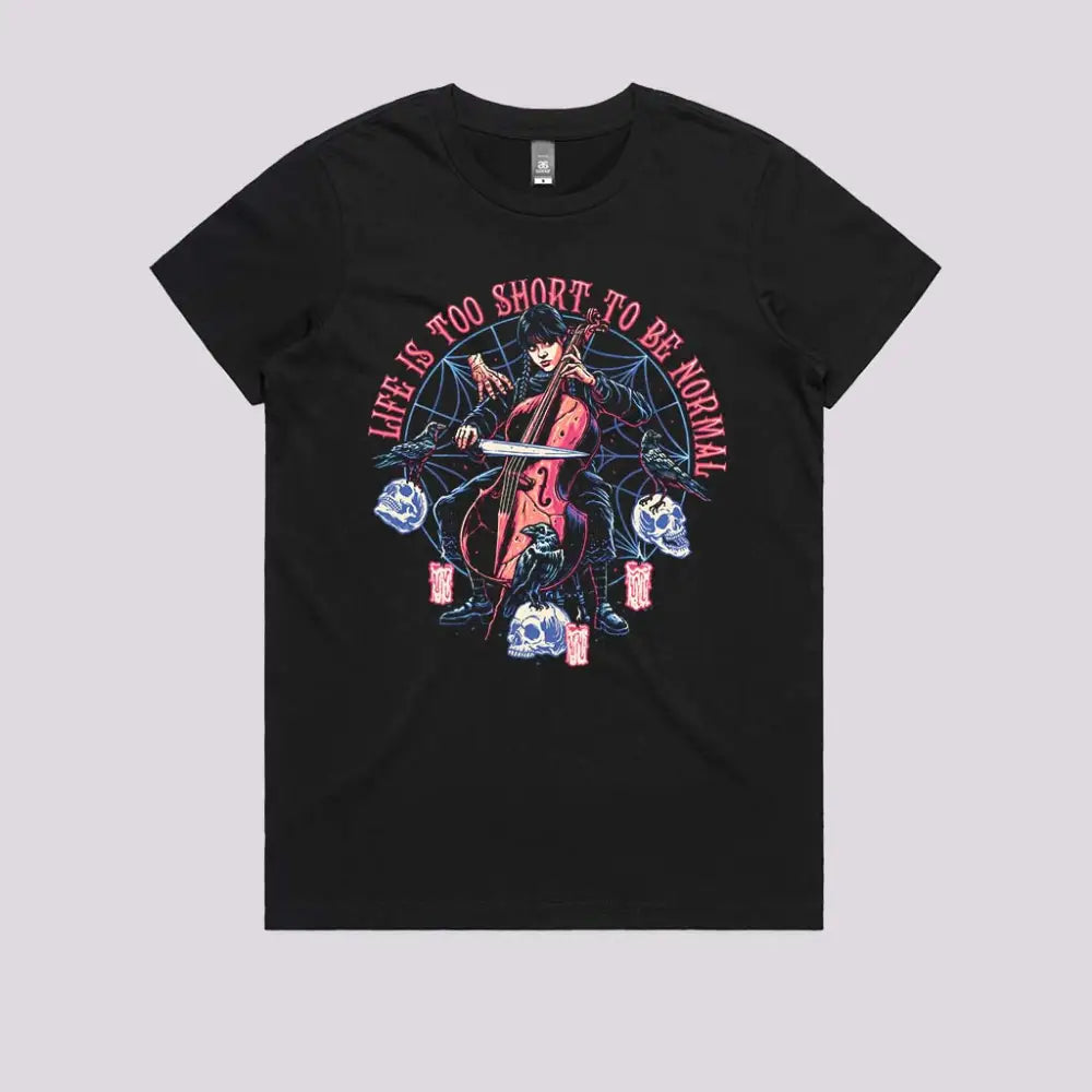 Playing The Cello T-Shirt Womens / Black Xs Adult Tee