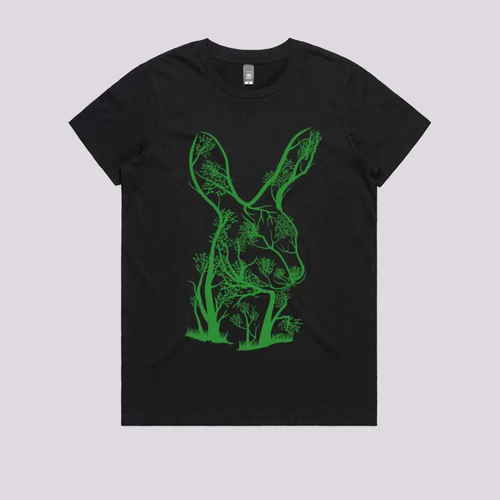 Rabbit Tree T-Shirt Womens / Black Xs Adult Tee