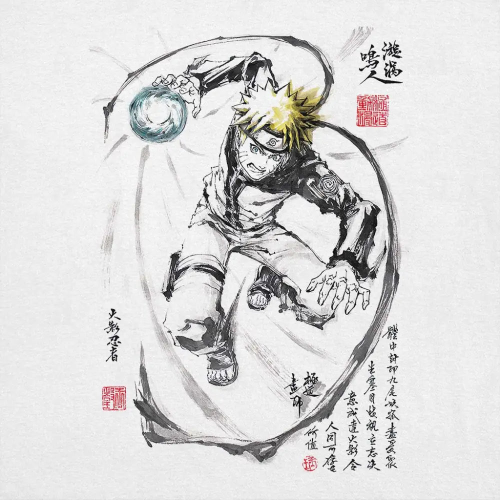 Rasengan Sumi-e Hoodie | Anime T-Shirts