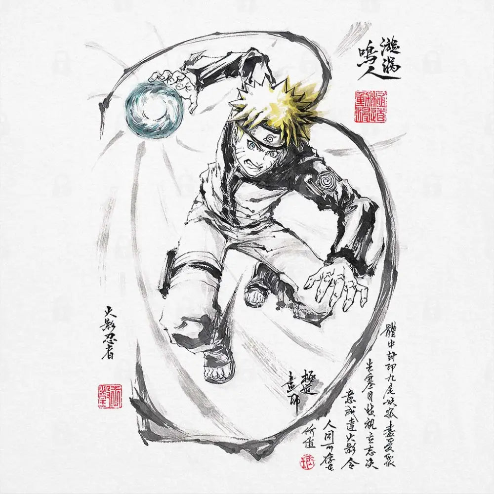 Rasengan Sumi-e T-Shirt | Anime T-Shirts