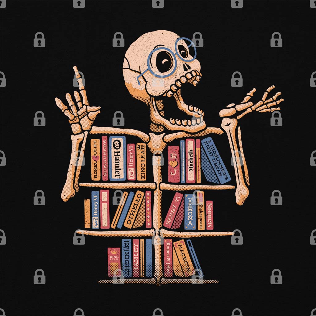 Skeleton Book Shelf T-Shirt