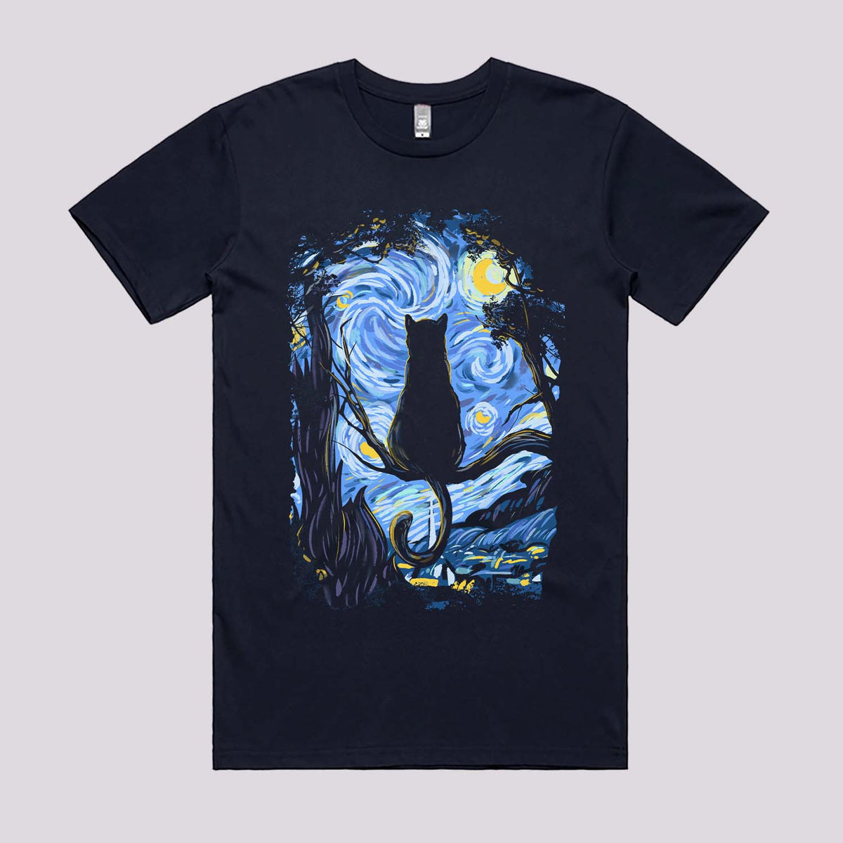 Starry Cat Night T-Shirt