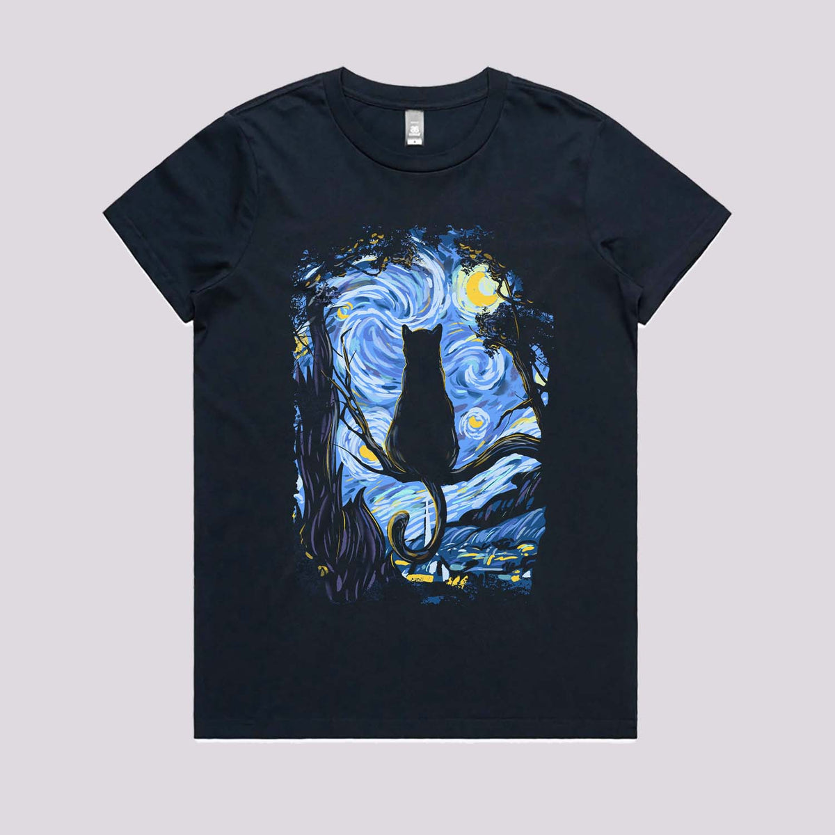 Starry Cat Night T-Shirt