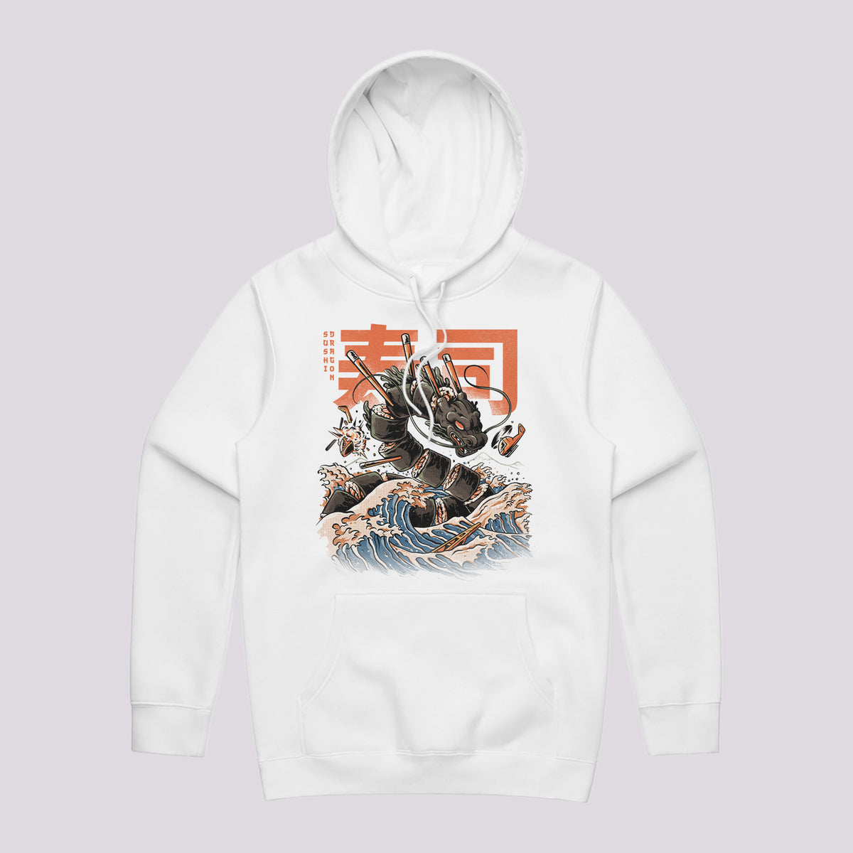 Japanese Art Hoodie Australia | Sushi Dragon Hoodie | Printed in Sydney