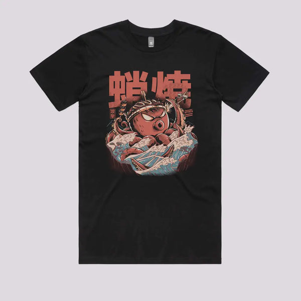 Takoyaki Attack T-Shirt | Japanese Art T-Shirts Australia - Limitee Apparel