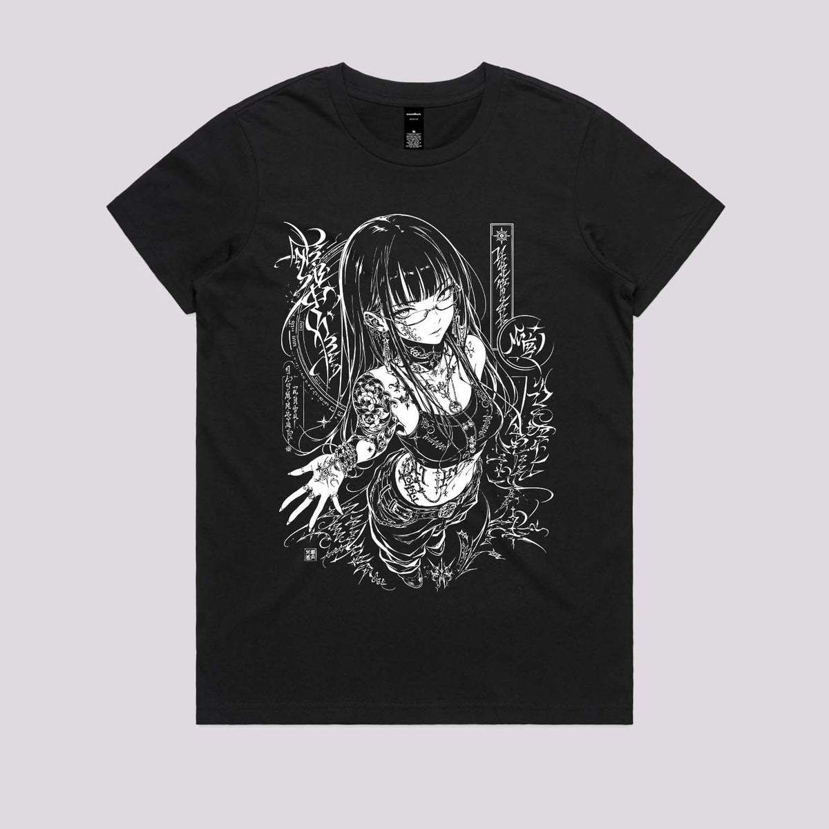 Tattooed Anime Girl Graphic Tee