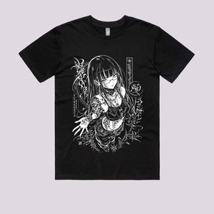 Tattooed Anime Girl Graphic Tee