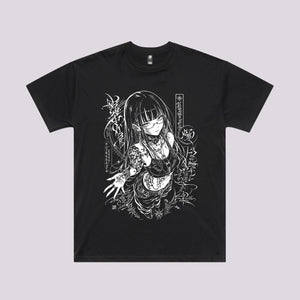 Tattooed Anime Girl Graphic Tee