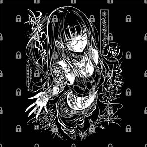 Tattooed Anime Girl Graphic Tee