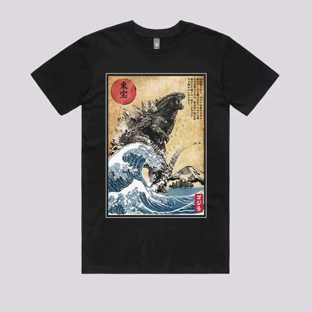 The Rise of Gojira Woodblock T-Shirt | Pop Culture T-Shirts