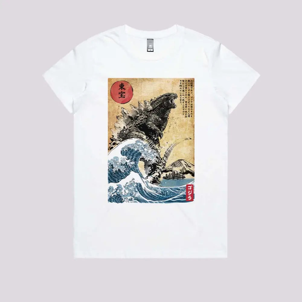 The Rise of Gojira Woodblock T-Shirt | Pop Culture T-Shirts