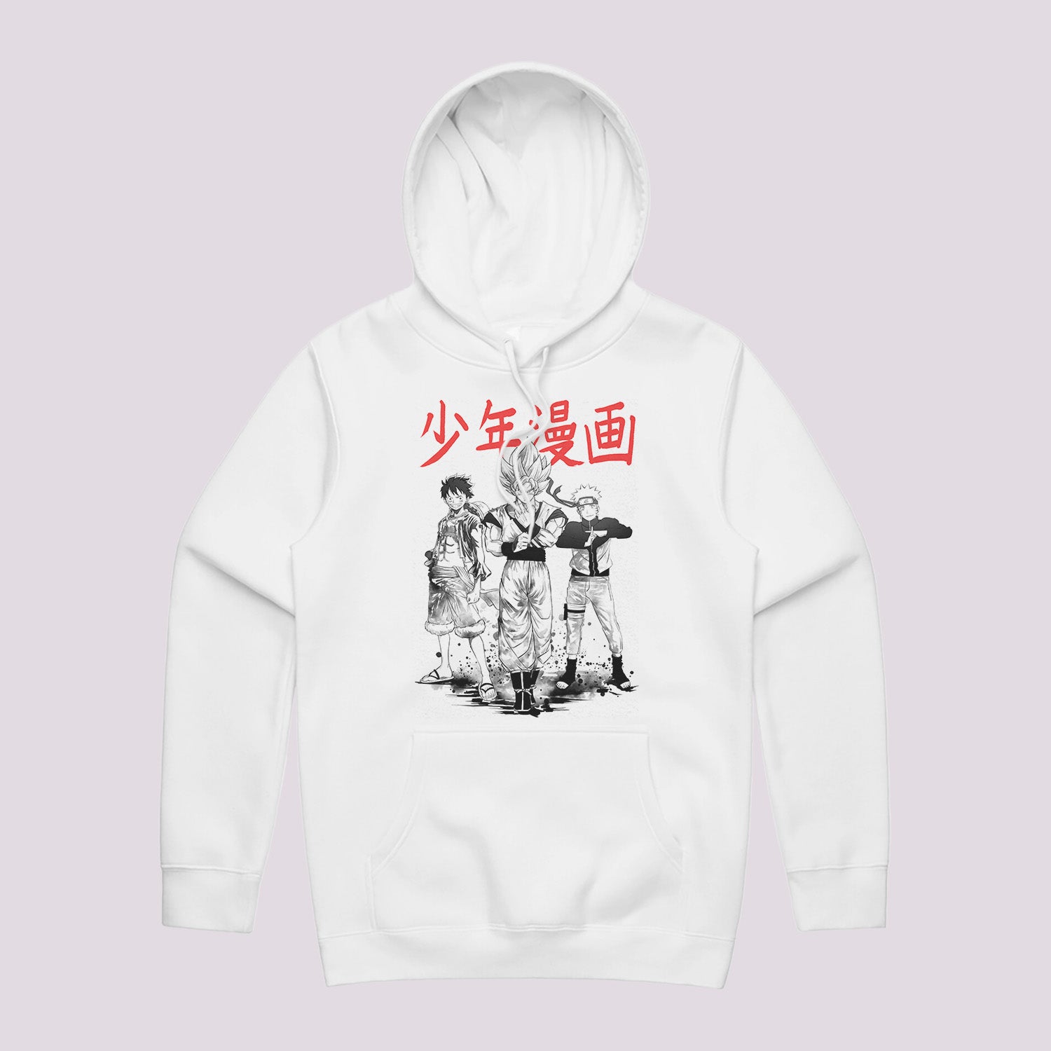 Three Anime Heroes Graphic Hoodie
