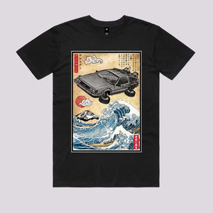 Time Machine Woodblock T-Shirt - Japanese Art T-Shirt