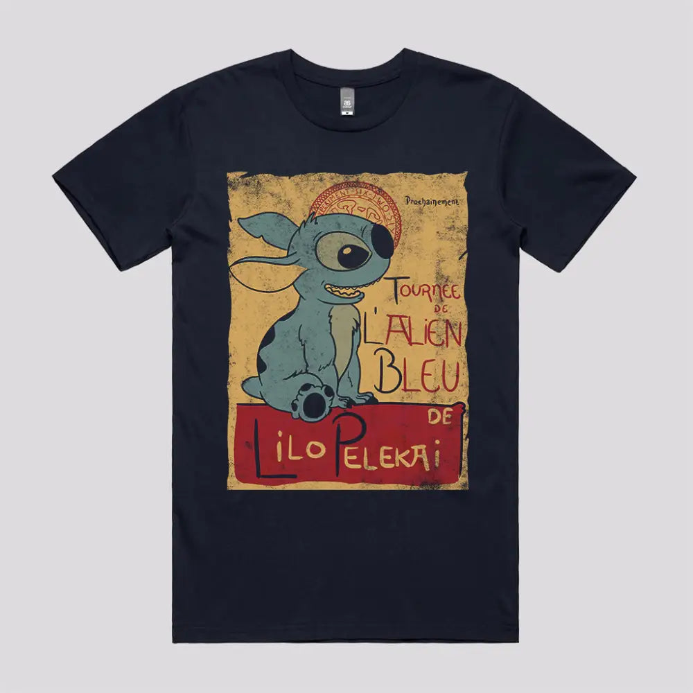 Tournee De L'alien Bleu T-Shirt | Pop Culture T-Shirts