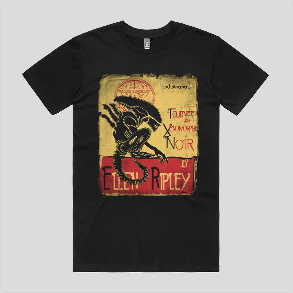 Tournée du Xenomorph Noir T-Shirt | Pop Culture T-Shirts