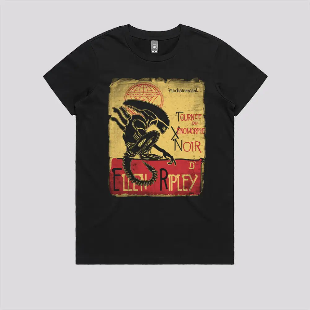 Tournée du Xenomorph Noir T-Shirt | Pop Culture T-Shirts