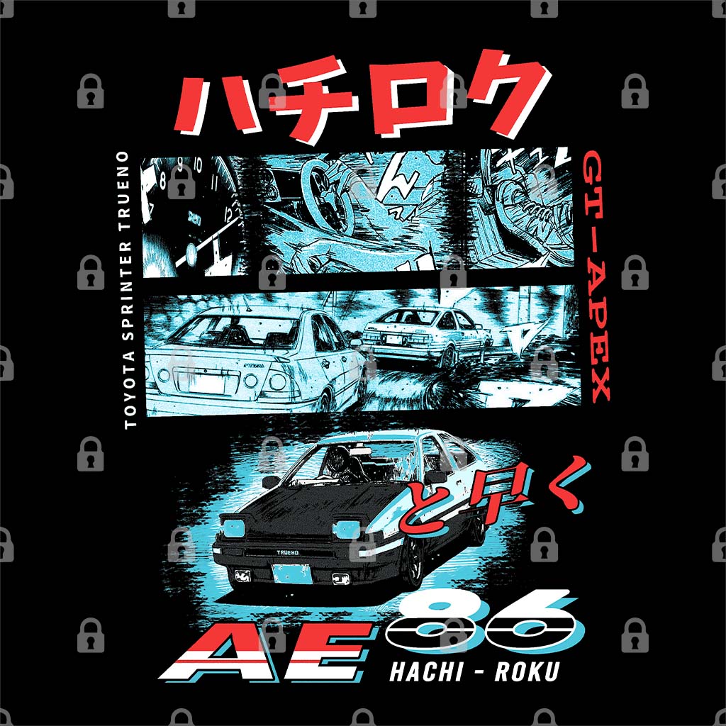 Toyota AE86 Initial D Graphic Tee