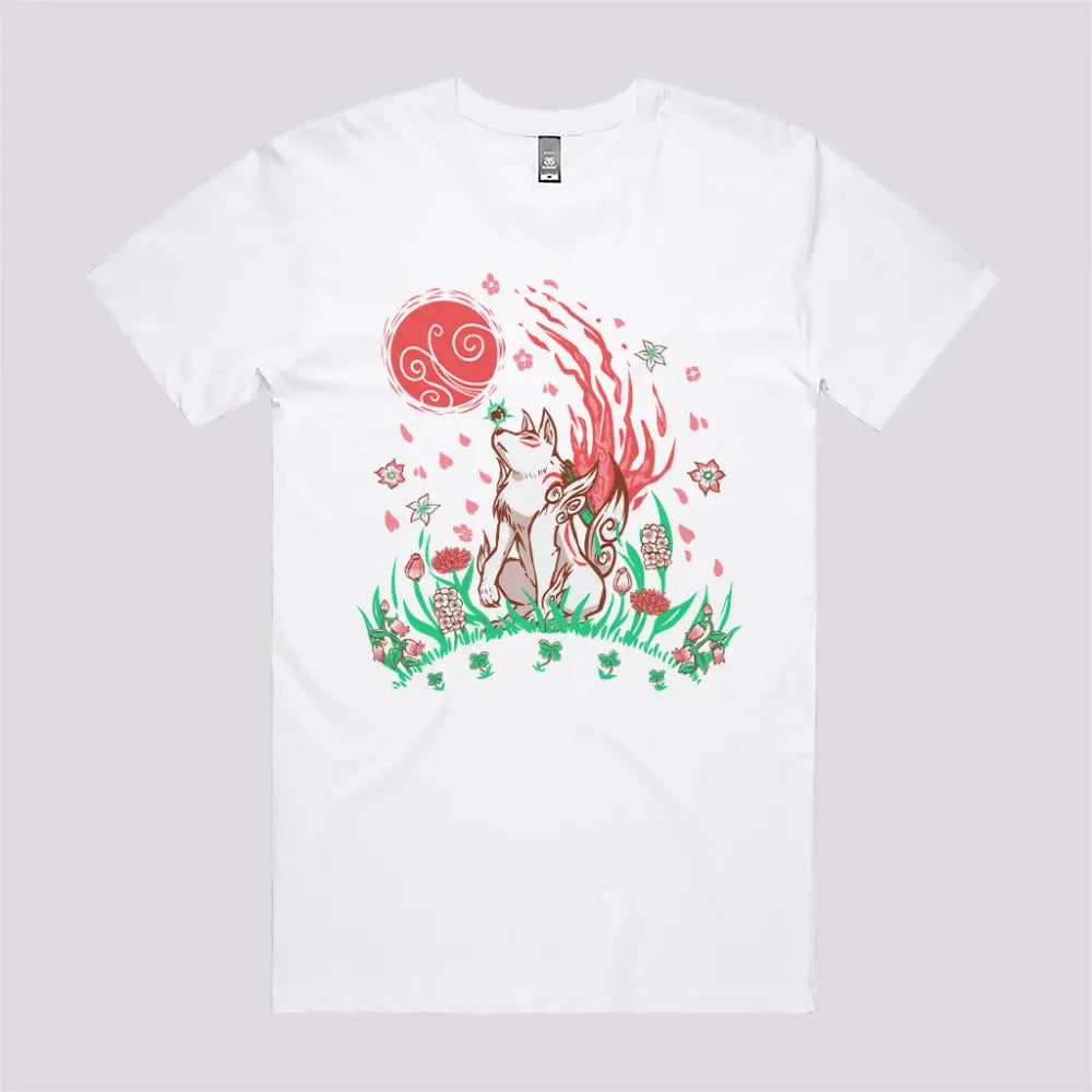 Wolf Blossom Breeze T-Shirt - Limitee Apparel